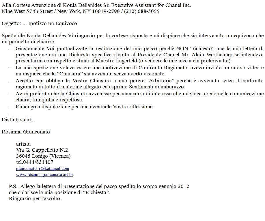 3- Chanel risposta Febbraio 2012