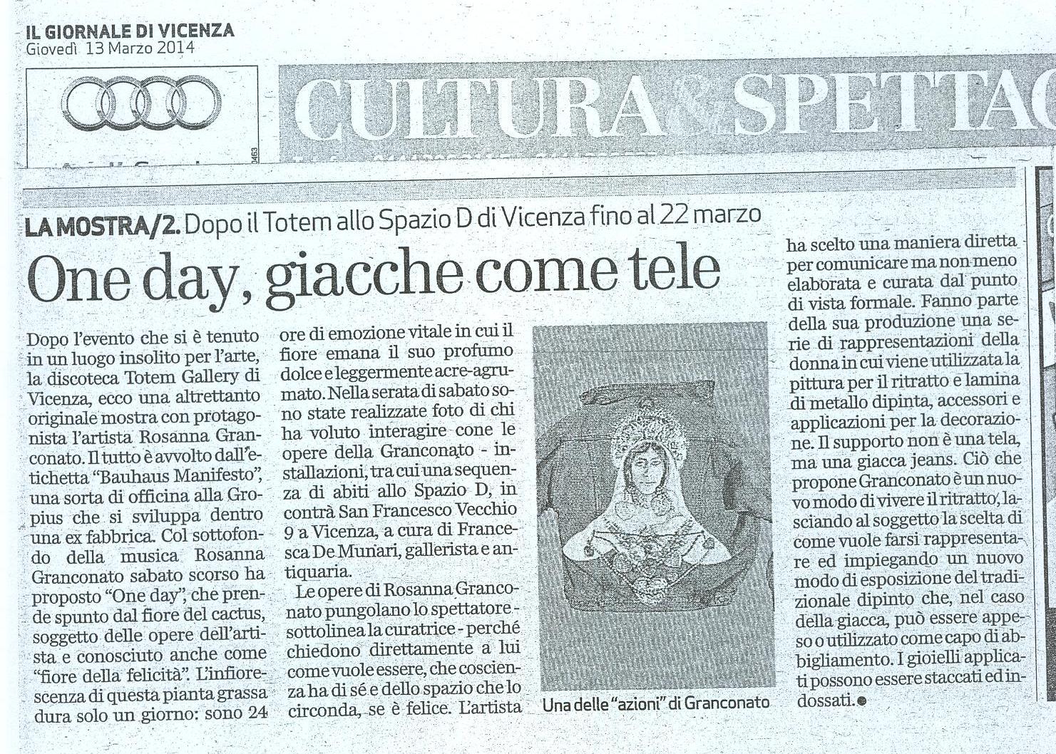 One Day, giacche come tele