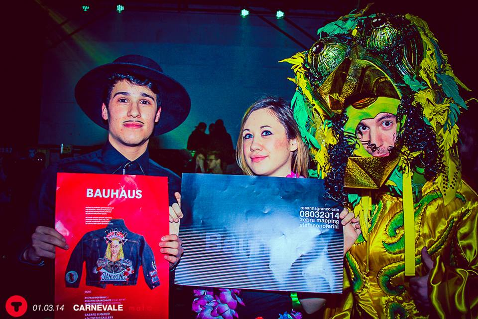 Serata Carnevale a Marzo 2014 con Bauhaus Manifesto e Creazioni di Rosanna Granconato al Totem Gallery di Vicenza